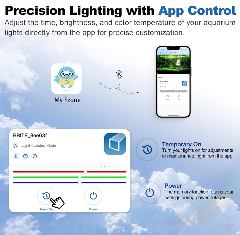 Fzone LED Aquarium Light with APP Control, Full Spectrum for 24-31‘’ Planted Aquariums, Timer Sunrise/Sunset, 36W (Light 60) - Image 4